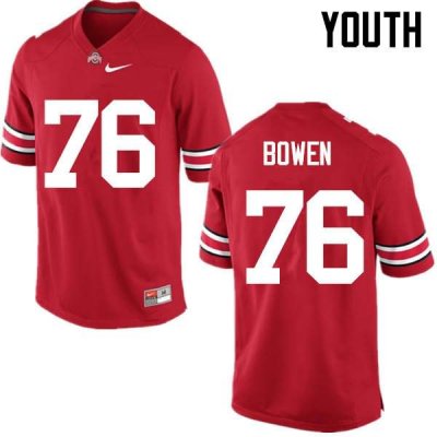 NCAA Ohio State Buckeyes Youth #76 Branden Bowen Red Nike Football College Jersey YTB6545MU